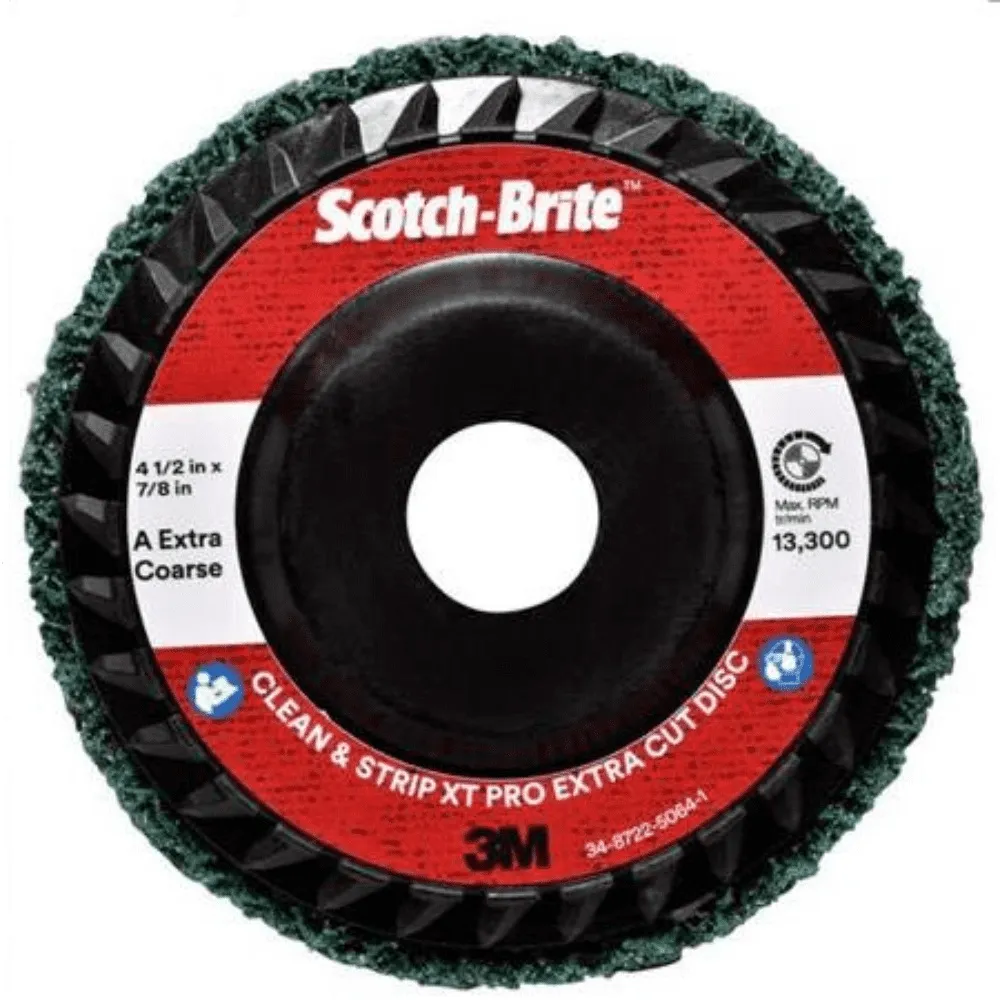 3M Scotch-Brite™ Clean and Strip XT Pro Extra Cut Disc XC-RD, 115 mm x 22 mm, A XCRS, Green - 7100192336
