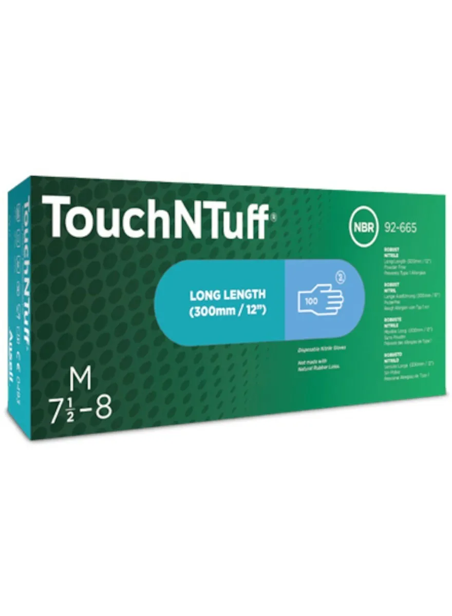 Ansell 92-665 TouchNTuff® Disposable Nitrite Blue Gloves
