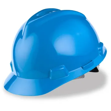 Safety Helmet, V-Gard® Polyethylene Cap Style Hard Hat With 4 Point Ratchet/Ratchet Suspension, Blue