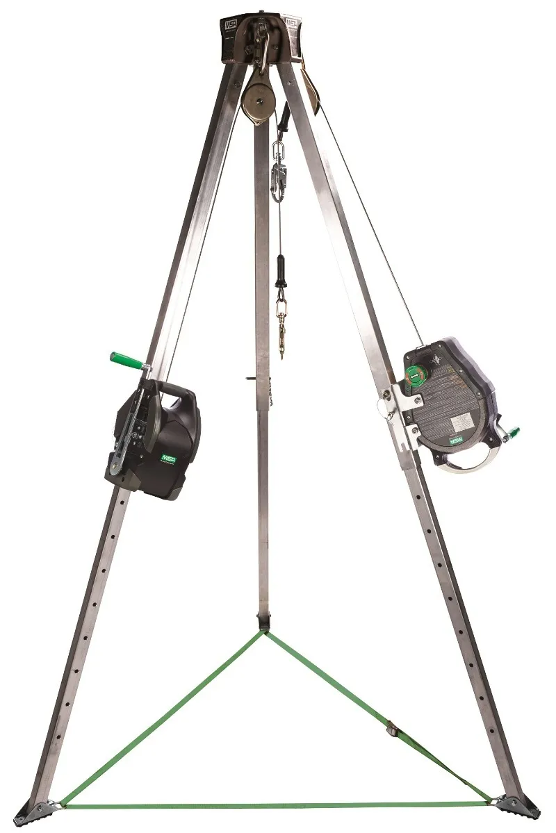 MSA Confined Space Kit: 5 ft to 8 ft Ht, 3 1/8 ft to 4 7/8 ft Base, 400 lb Wt Capacity, Includes SRL