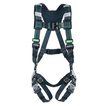 MSA EVOTECH Arc Flash Harness, Back, Hip & Front Steel D-rings, Extra Large - 10164025