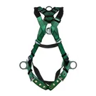 MSA V-FORM Harness,  Back, Chest & Hip D-Rings, Standard, 400 lb., Green - 10206070