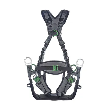 MSA V-FIT Tower Harness, Extra Large, Back, Chest & Hip D-Rings, Quick-Connect Leg and Chelt Straps, Sholder & Leg Padding