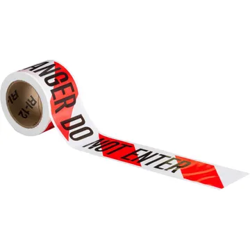 Brady® Barricade Tape, Red/White, 3 in x 200 ft, Danger Do Not Enter - 102821