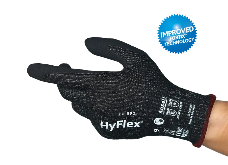 Ansell HyFlex 11-591 Ultra-Light A9 Cut Resistant Gloves with FORTIX Technology