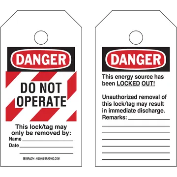 Brady® RipTag Danger Do Not Operate Safety Tag Roll with Red Stripes - 150501