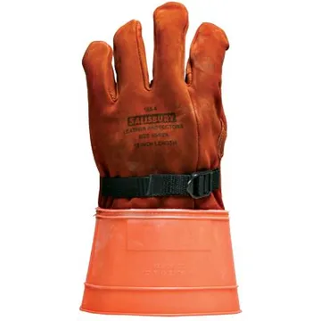 SALISBURY Leather Linesmen's Glove Protector With Straight 4" Orange