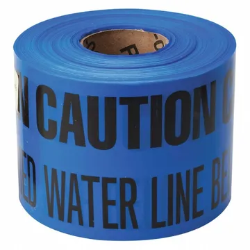 Brady Underground Warning Tape, Blue, 6 in Roll Wd., 1,000 ft. Roll Lg., 4 mil Thick, Polyethylene - 91298