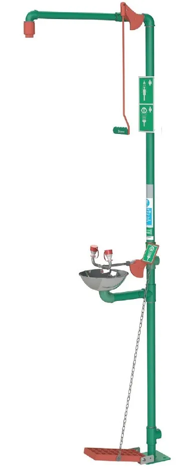 دش السلامة في حالات الطوارئ الداخلية مع غسل العين/الوجه - exp -18g/85g (د)
