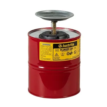 Justrite Steel Plunger Dispensing Can,1 Gallon , Red - 10308