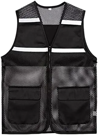 Black Safety Mesh Vest, Black Color