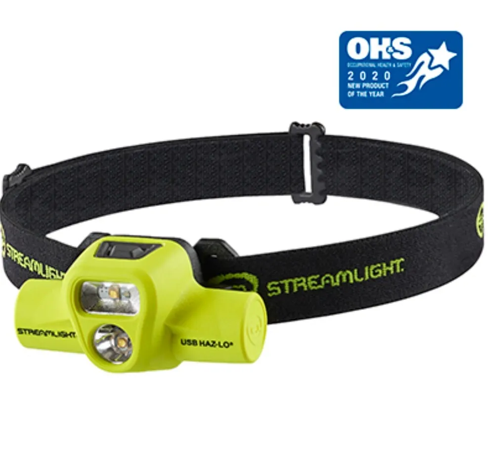 Streamlight USB HAZ-LO® Intrinsically Safe Headlamp, 230V AC, Yellow - 61462