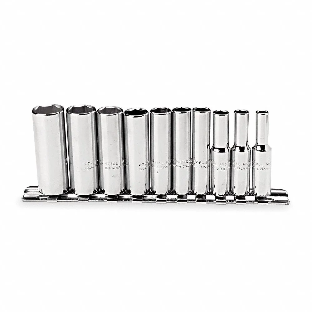 PROTO 1/4" Drive 10 Piece Deep Socket Set, 6 Point - J47102