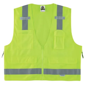 ERGODYNE Glowar ® 8250Z Surveyors Vest Type R ، الفئة 2 ، Zipper ، L/XL