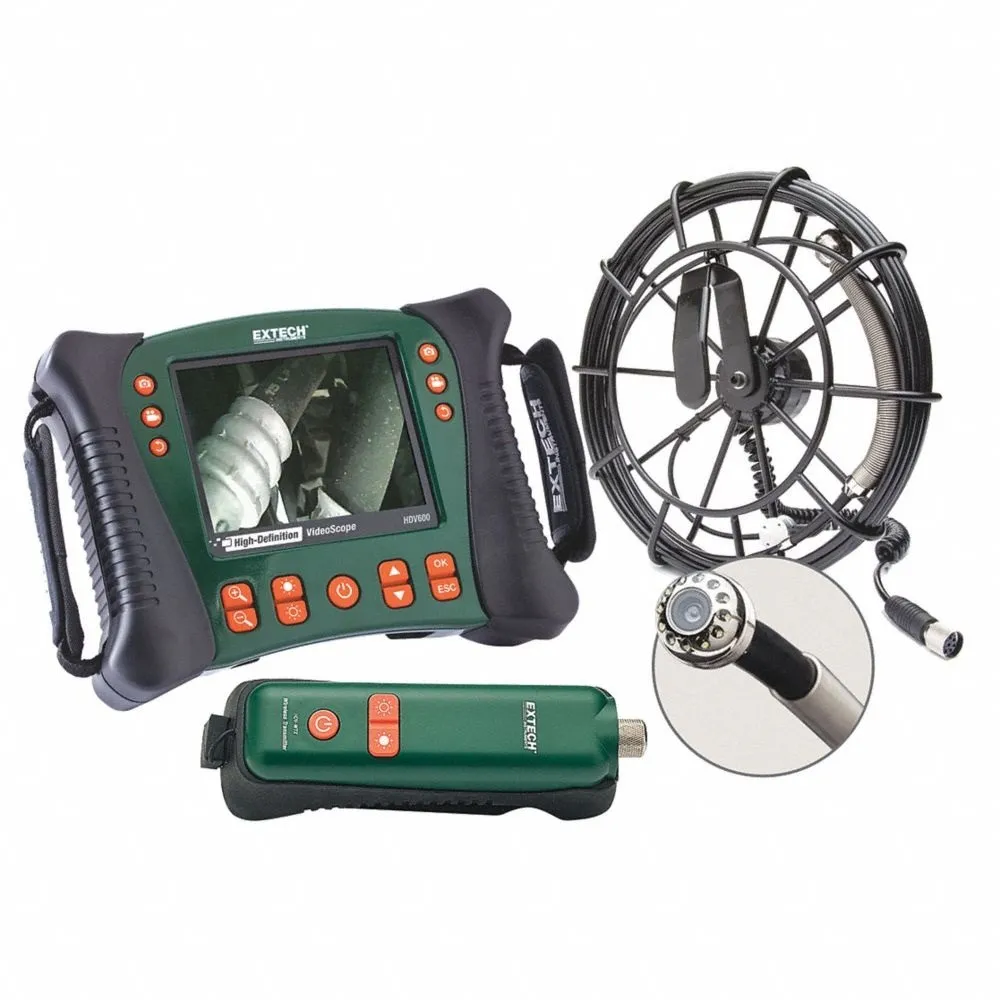 EXTECH HD VideoScope Plumbing Kit with HDV600 Monitor and 30m Probe - HDV650W-30G