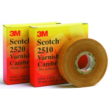 شريط Cambric ملمع 3M™ Scotch® 2510، 3/4 بوصة × 60 قدم، أصفر 
