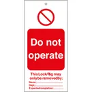 BRADY Safety Tag, Do Not Operate