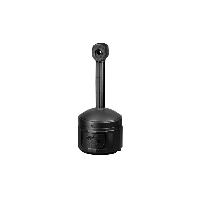 Justrite Original Smoker Cease-Fire® Outdoor Ashtray, 4 Gallon, Polyethylene, Pewter Deco Black (Cigarette Receptacles)