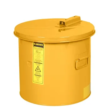 Wash Tank With Basket For Small Parts Cleaning,3.5 Gallon,Self-Close Cover W/Fusible Link,Steel.-Yellow