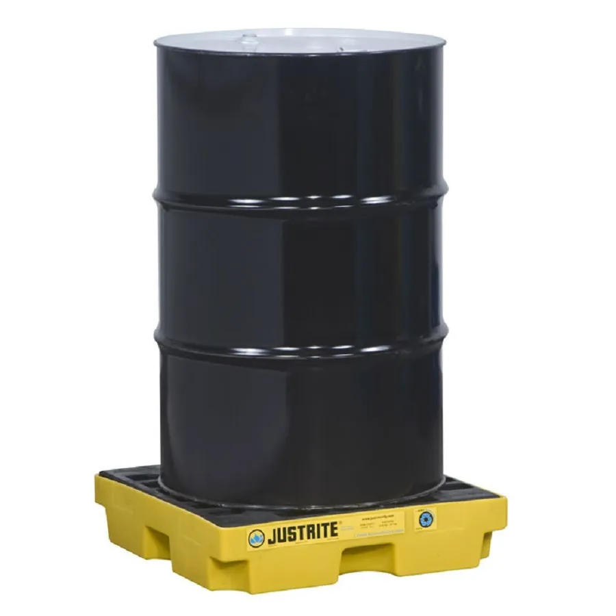 Justrite EcoPolyBlend™ Accumulation Center, 1 Drum, Recycled Polyethylene, Yellow - 28652