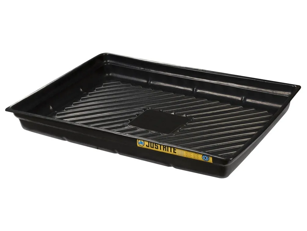 Spill Tray, 47"W x 33"D x 5-1/2"H, indoor or outdoor use, rigid, recycled polyethylene, Black