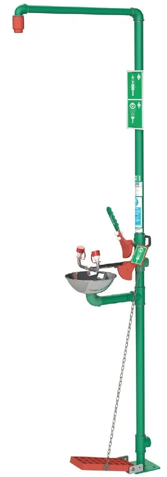 Hughes في الهواء الطلق ، دش السلامة الطارئة في الهواء الطلق مع غسل العين/الوجه-EXP-SD-18G/85G (D)