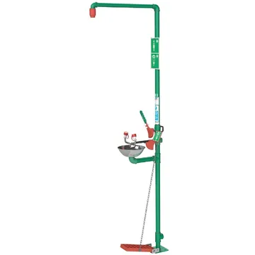 HUGHES Outdoor Self-Draining Emergency Safety Shower with Eye/Face Wash - EXP-SD-18G/85G(D)