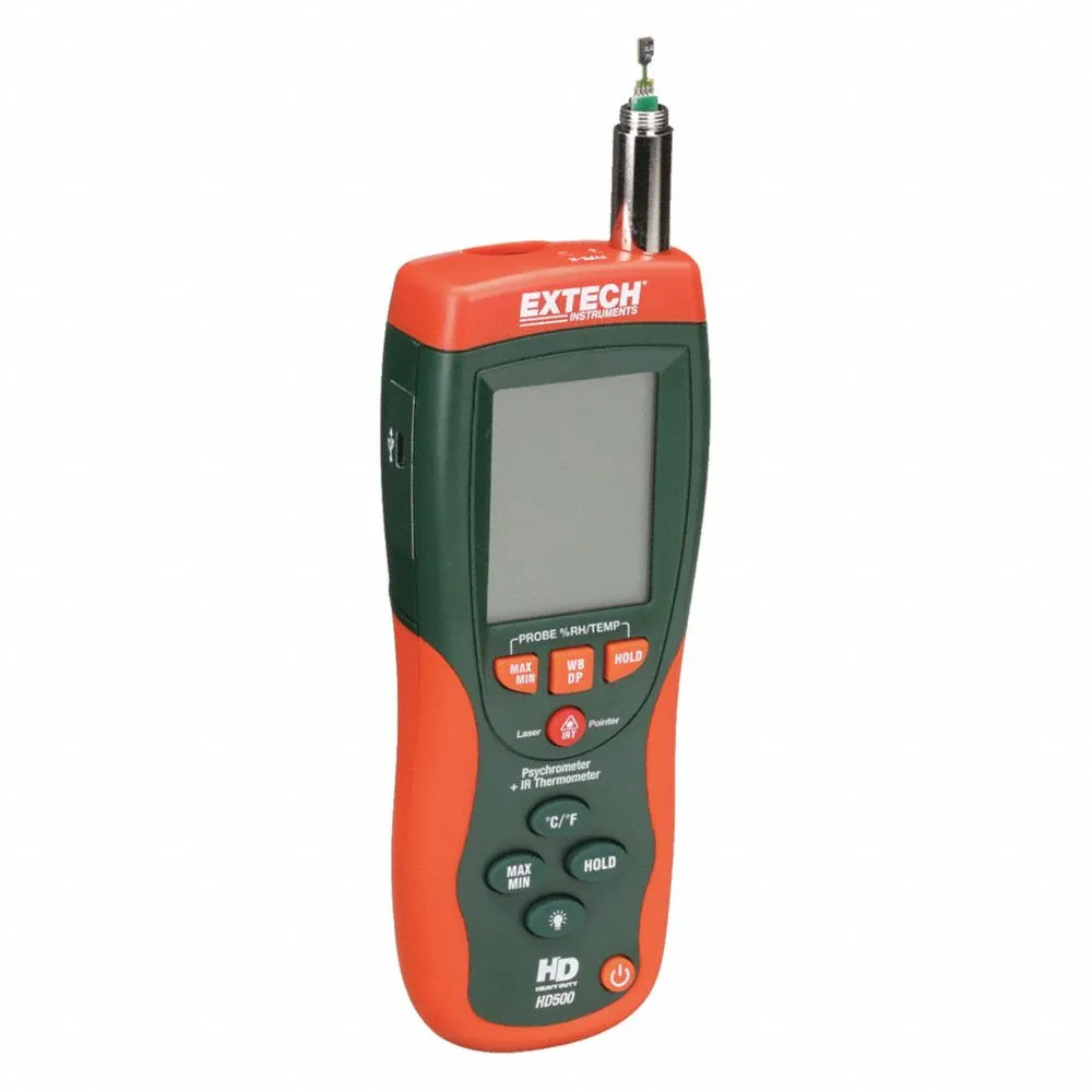 Extech Psychrometer HD500 – Infrarot-Thermometer Mit Feuchtigkeitsmessung