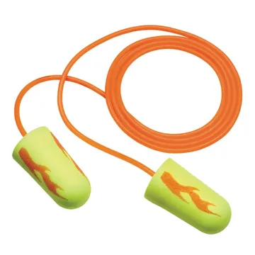 3M™ Yellow Neon Blasts™ Earplugs, Corded, Poly Bag, Regular Size - 311-1252
