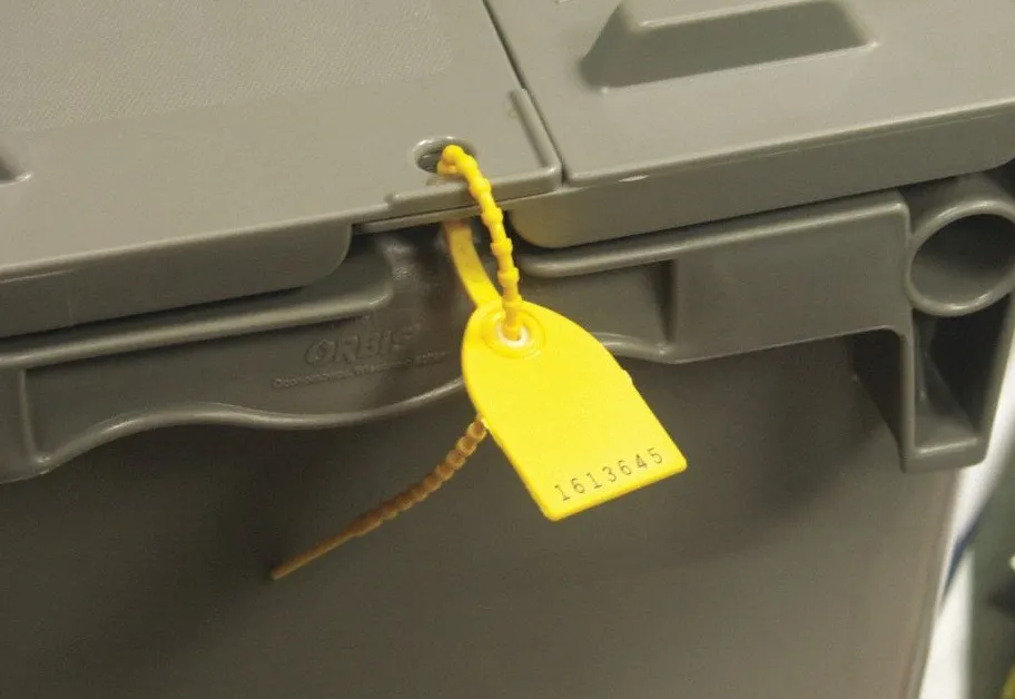 Adjustable Length Seals, Polypropylene, Yellow, 15"