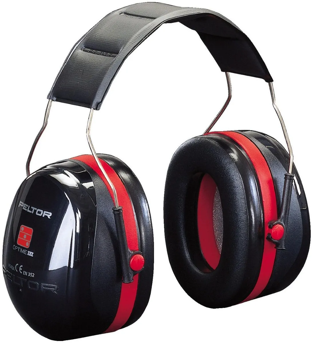 3M™ PELTOR™ Optime™ III Earmuffs, 35 dB, Black/Red, Headband, H540A-411-SV