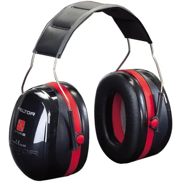 3M™ PELTOR™ Optime™ III Earmuffs, 35 dB, Black/Red, Headband, H540A-411-SV