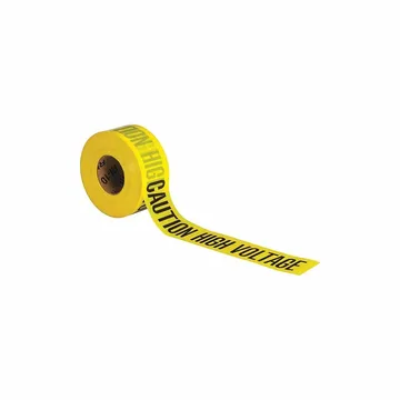 Brady Barricade Tape, أصفر, 3 in Roll Wd., 1,000 قدم. Roll Lul, Polyethilene, Caution High Volt-91458