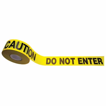 Barricade Tape, Yellow, 3 in x 1,000 ft, Caution, Do Not Enter - 36UV34 