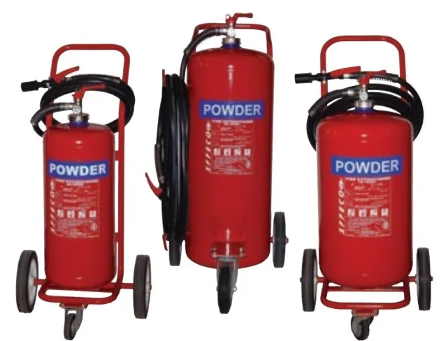 SFFECO Mobile DCP Fire Extinguisher, Mounted on 3 Wheels, 75 Kg, Model TDPS 75 - 30004010045