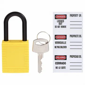 Brady® Nylon Lockout Padlocks, Yellow - 123345