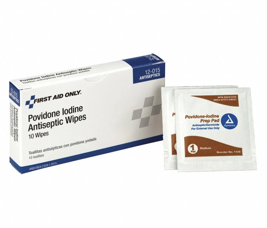 PVP Wipes, Wipes, Box, Wrapped Packets, 2-1/8", PK 10