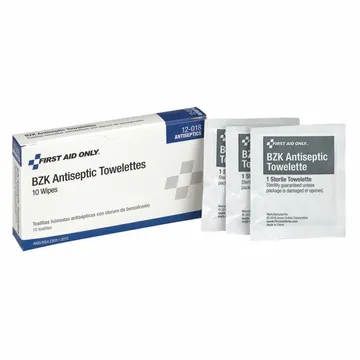 First Aid Only BZK Antiseptic Wipes, 10 Per Box - 12-018