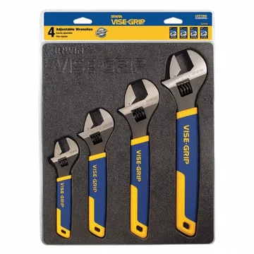 IRWIN VISE-GRIP Adjustable Wrench Set, Alloy Steel, Chrome, Cushion Grip, 6 in to 12 in - 2078706