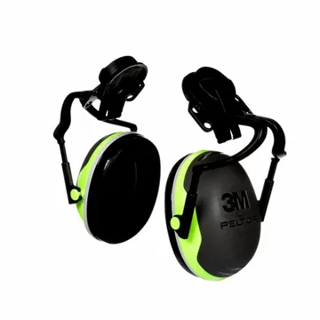 3M PELTOR X4 Earmuffs attached to a hard hat, 10 pack set - X4P51E