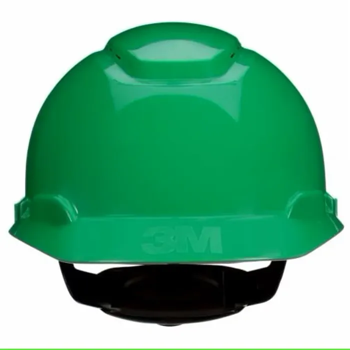 3M SecureFit Hard Hat Green, Vented, 4-Point Ratchet Suspension with UVicator, Model H-704SFV-UV