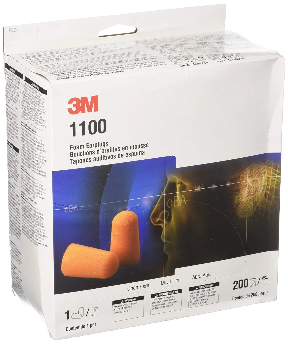 3M™ Foam Earplugs 1100, Uncorded
