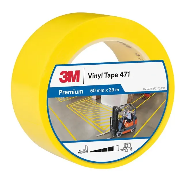3M Vinyl Tape 471 Yellow 50mm x 33m – 7000028852