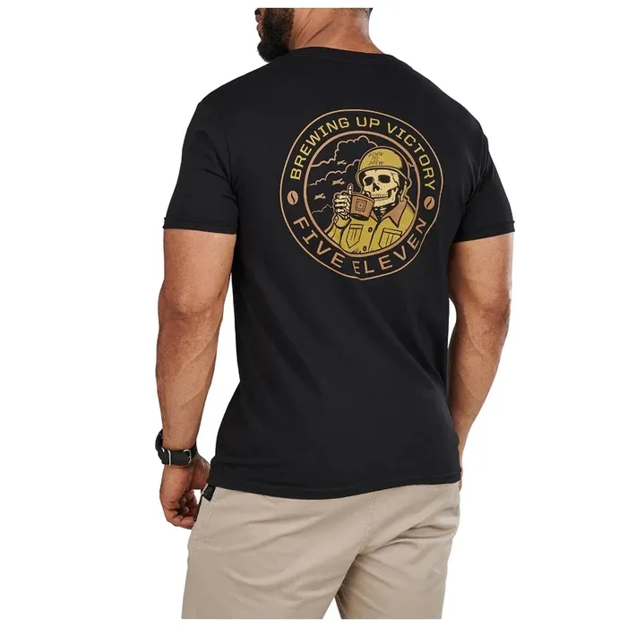 5.11 Tactical Stay In The Fight Maglietta Uomo In Cotone 100%, Nera, Con Gestione Umidità E Cuciture Doppie