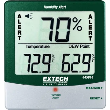 جهاز تنبيه الرطوبة بمقياس الحرارة والرطوبة من اكس تيك مع نقطة الندى - 445814