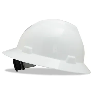 Safety Helmet, V-Gard® Full Brim Hard Hat With Ratchet/4 Point Ratchet Suspension, White