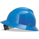 خوذة أمان ، V-Gard® Polyethylene قبعة صلبة كاملة مع تعليق السقاطة/4 نقطة ، الأزرق