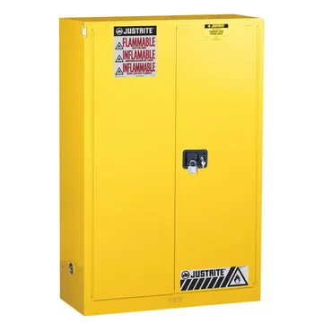 Justrite Sure-Grip® 8945201 EX Flammable Safety Cabinet, 45 Gallon, 2 Self-Close Doors, Yellow