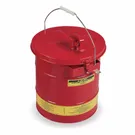 Justrite Portable Steel Mixing Tank, Removable Cover with Flame Arrester, Self-Close Spout, Red,  5 Gallon - 27705