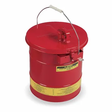 Justrite Portable Steel Mixing Tank, Removable Cover with Flame Arrester, Self-Close Spout, Red,  5 Gallon - 27705